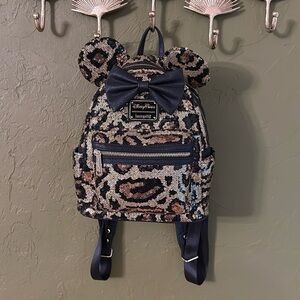 Safari Leopard Sequin Mini Backpack